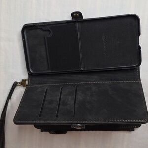 Grey Phone Wallet W/ A Magnetic Phone Case That Fits Samsung Galaxy Z Flip(2021)